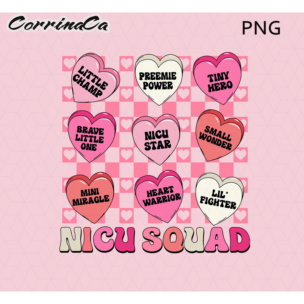 Nurse Valentines PNG, Conversation Hearts PNG, NICU Nurse Valentines Png, Neonatal Nursing Vday Png, Trendy Valentines Sublimation, Png File.jpg