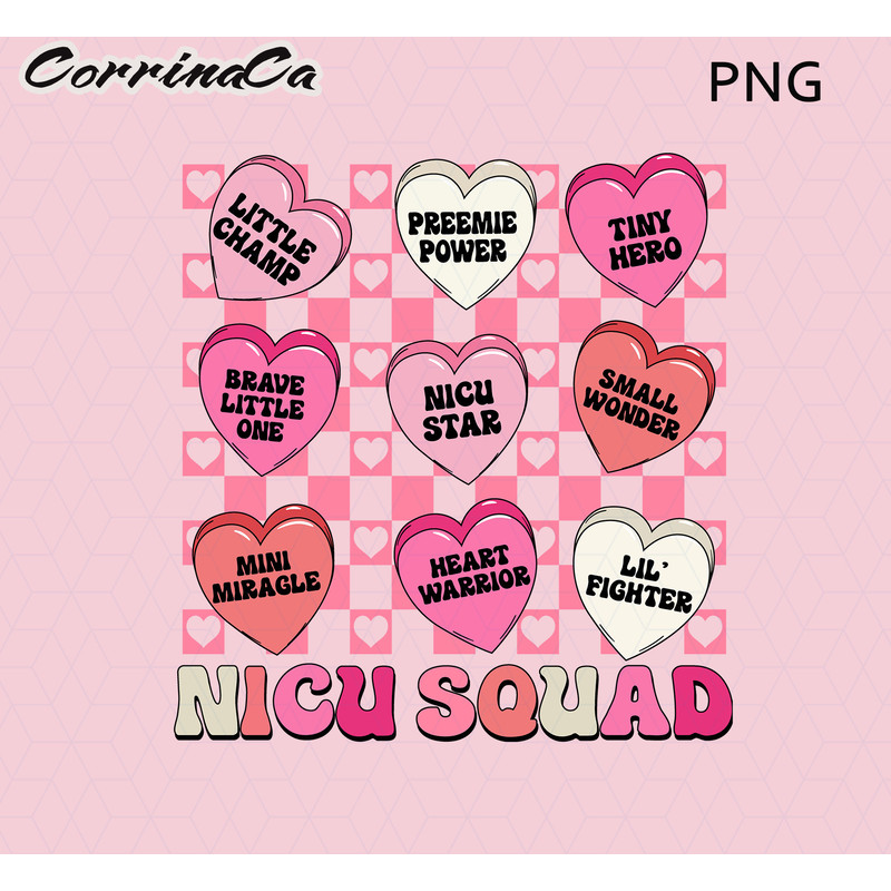 Nurse Valentines PNG, Conversation Hearts PNG, NICU Nurse Valentines Png, Neonatal Nursing Vday Png, Trendy Valentines Sublimation, Png File.jpg