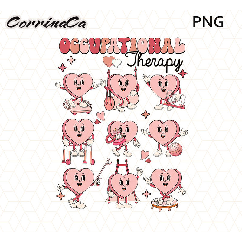 Occupational Therapy Valentine Png, OT Valentines PNG, Cute Candy Heart Valentine Png, Occupational Therapist Png, Retro Valentines Png.jpg