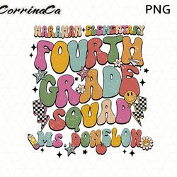 personalized fourth grade teacher png, custom 4th grade teacher png gift for fourth grade squad, fourth grade team, retr