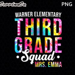 personalized third grade teacher png, tie dye third grade teacher png, custom 3rd grade teacher name shirt png design, 3