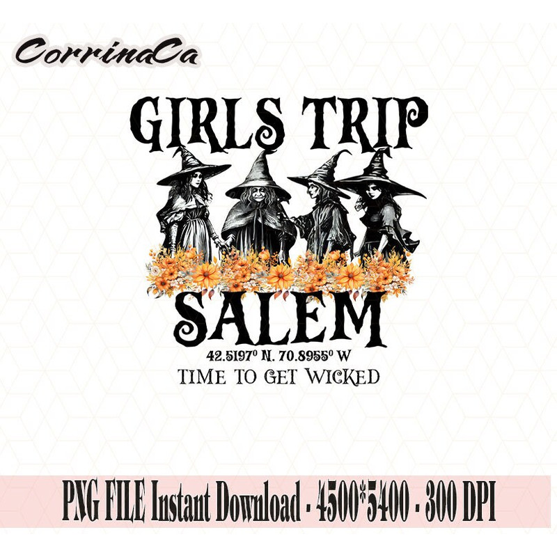 Retro Girls Trip Salem 1692 They Missed One Witch Halloween Png, Time To Get Wicked Png, Happy Halloween Png, Witch Png, Digital Download.jpg
