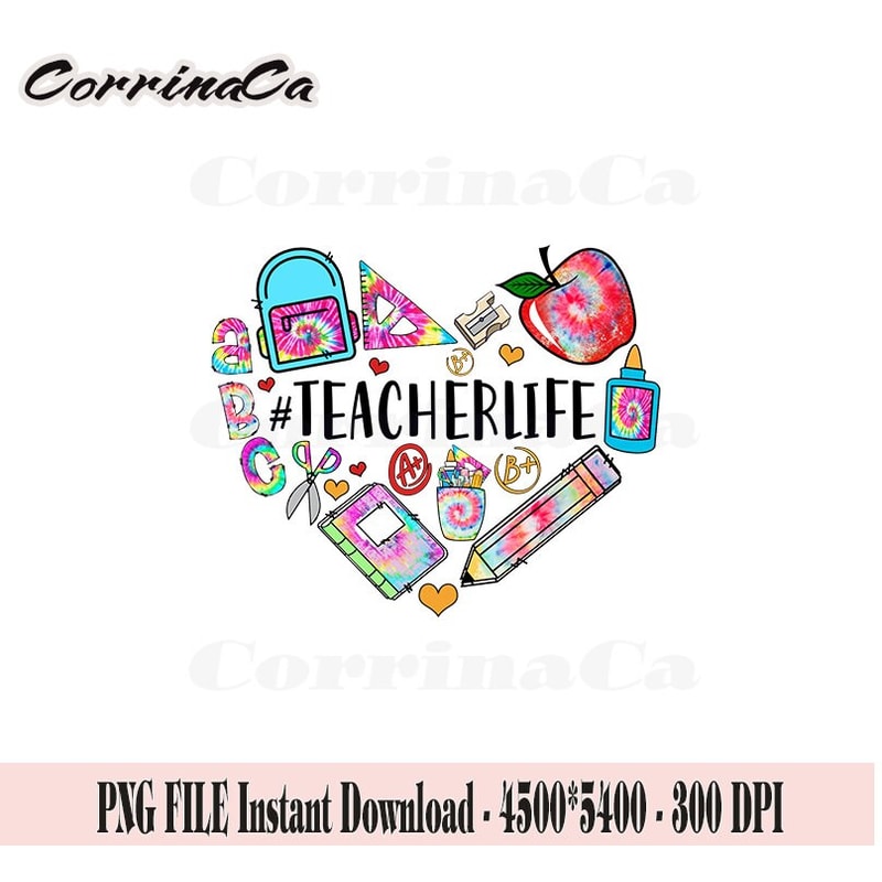 Teacher life png, teacher png design, teacher heart png, teacher clipart, teacher sublimation, back to school png, digital download.jpg
