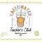 Caffeinated Teacher, Coffee PNG, Teacher PNG, Iced Coffee PNG, Trendy png, Cup Wrap, Teacher Sticker, T-Shirt Design, Sublimation Design.jpg
