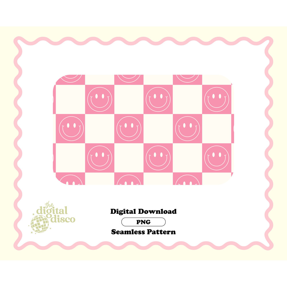 Checkered Retro Pattern, Checkered Seamless Pattern PNG, Trendy Pattern, Groovy Pattern, Happy Face Pattern, Summer Pattern, Summer PNG 1.jpg