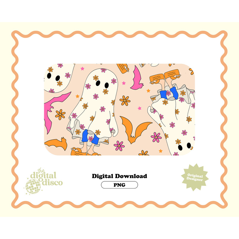 Halloween Pattern, Y2K Pattern, Y2k png, Lizzie Mcguire png, Ghost png, Groovy png, Trendy png, Sublimation Design, Seamless Pattern 1.jpg