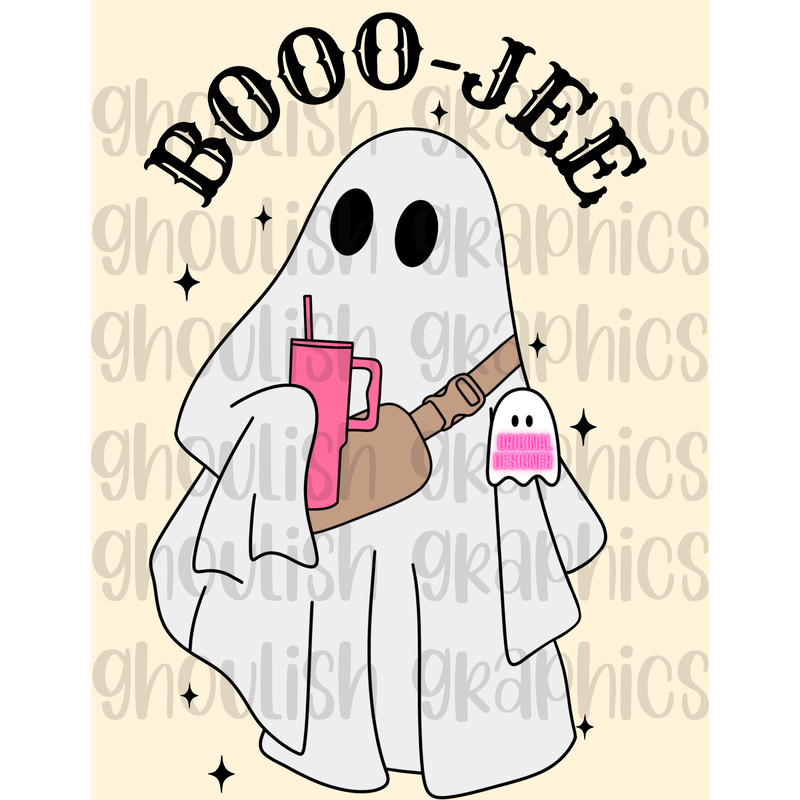 Boo-Jee Simple Modern Inspired Cup Ghost PNG Sublimation Design Download DTF Print Tumbler Sticker.jpg