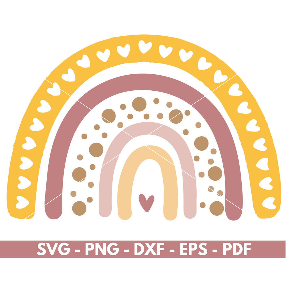 Boho rainbow svg, Rainbow png files for cricut and silhouette, Rainbow clipart, Instant download.jpg