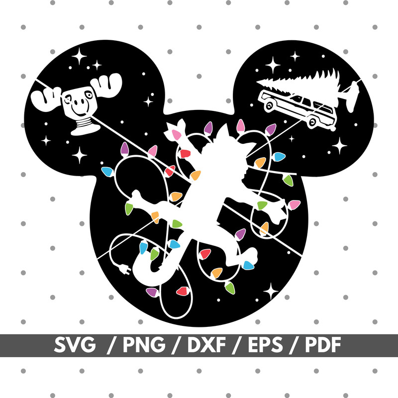 Christmas Cat svg, Christmas lights svg, Christmas car svg, Ears svg, Funny Christmas svg, Cricut cut files, Instant Download.jpg