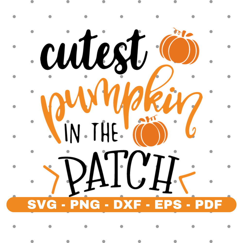 Cutest pumpkin in the patch svg, Pumpkin svg, Vector, Cricut and Silhouette, Instant download.jpg