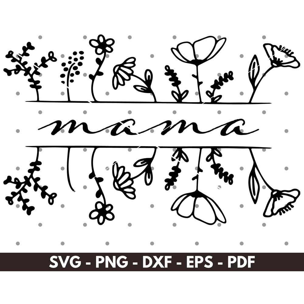 Mama svg, Mama Monogram svg, Monogram png, Flower monogram, Svg for cricut, Instant Download.jpg