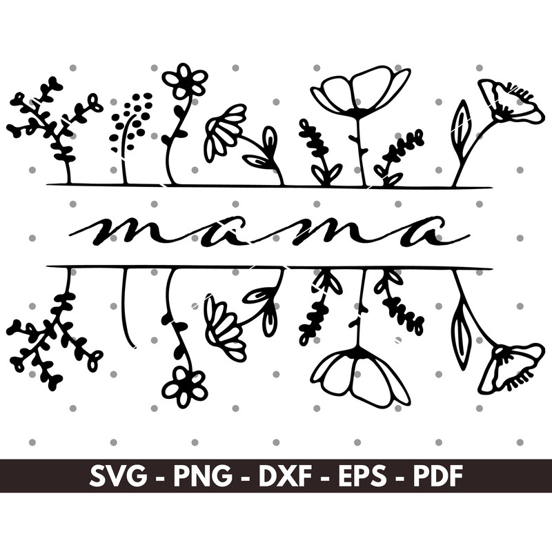 Mama svg, Mama Monogram svg, Monogram png, Flower monogram, Svg for cricut, Instant Download.jpg