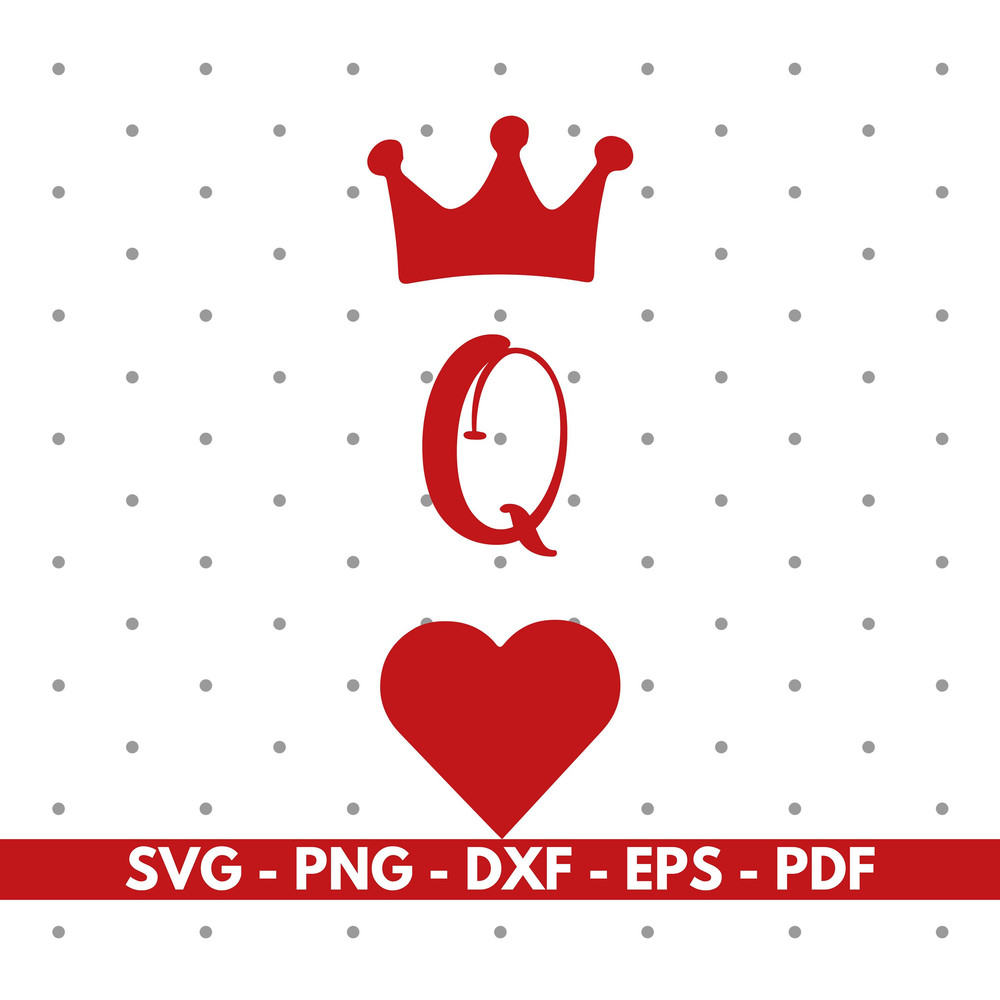 Queen of heart svg, queen svg, Shirt design svg, Vector, Cricut and Silhouette, Instant download.jpg