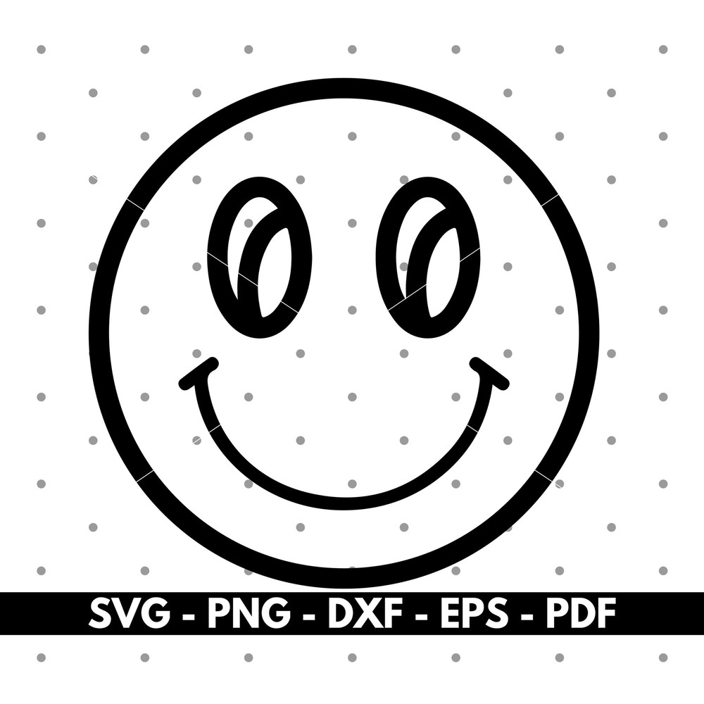 Smiling face svg, Smiley svg, Cricut cut files, Silhouette cut files, Vector, Instant download.jpg