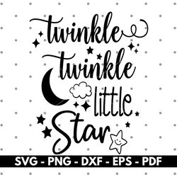 twinkle twinkle little star svg, cricut cut files, silhouette cut files, vector, instant download
