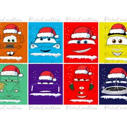 cars face christmas svg, cars png, cars face christmas svg, lightning mcqueen christmas svg, png cars sublimation, cars