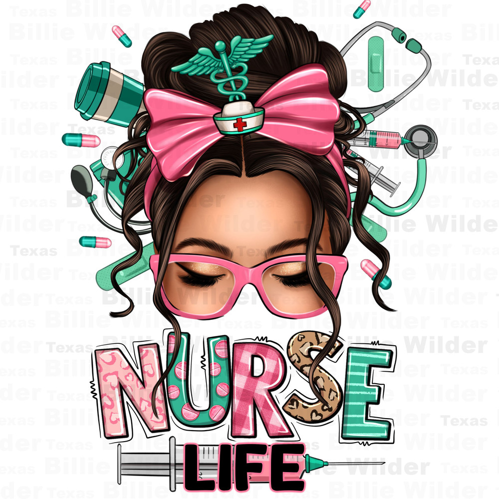 Afro messy bun Nurse Life png sublimation design download, Nurse Life png, Nursing png, black woman messy bun png,sublimate designs download 1.jpg