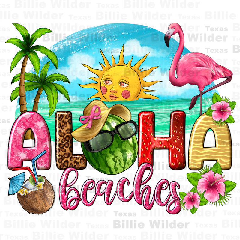 Aloha beaches png sublimation design download, hello summer png, beach vibes png, palm trees png, sublimate designs download.jpg