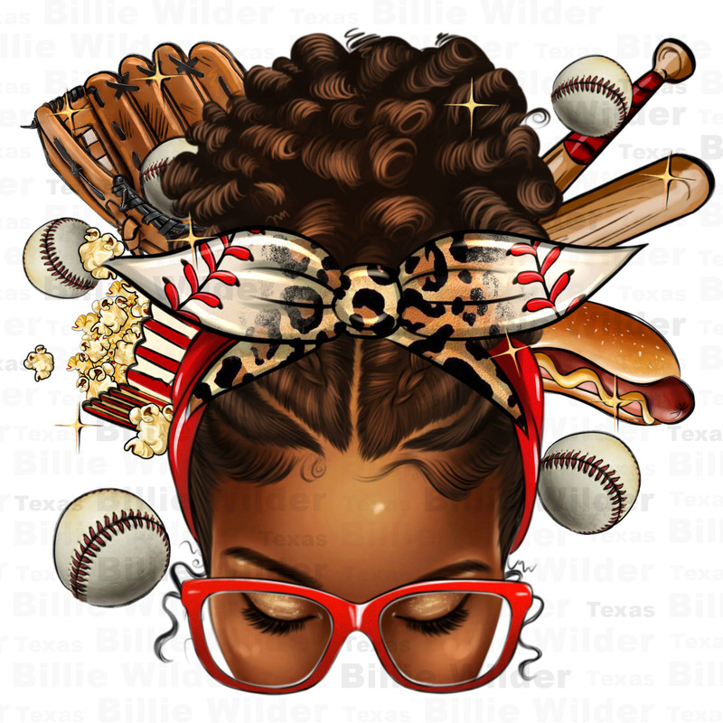 Baseball afro messy bun png sublimation design download, sport png, afro woman png, sport messy bun png, sublimate designs download.jpg