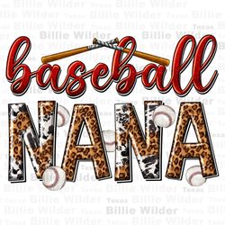 baseball nana with leopard png sublimation design download, game day png, sport png, baseball game png, sublimate design
