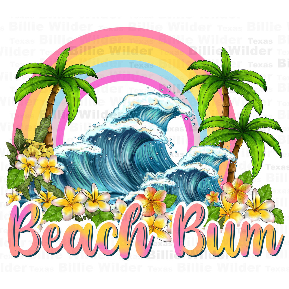 Beach bum png sublimation design download, hello summer png, beach vibes png, palm trees png, summer png, sublimate designs download.jpg