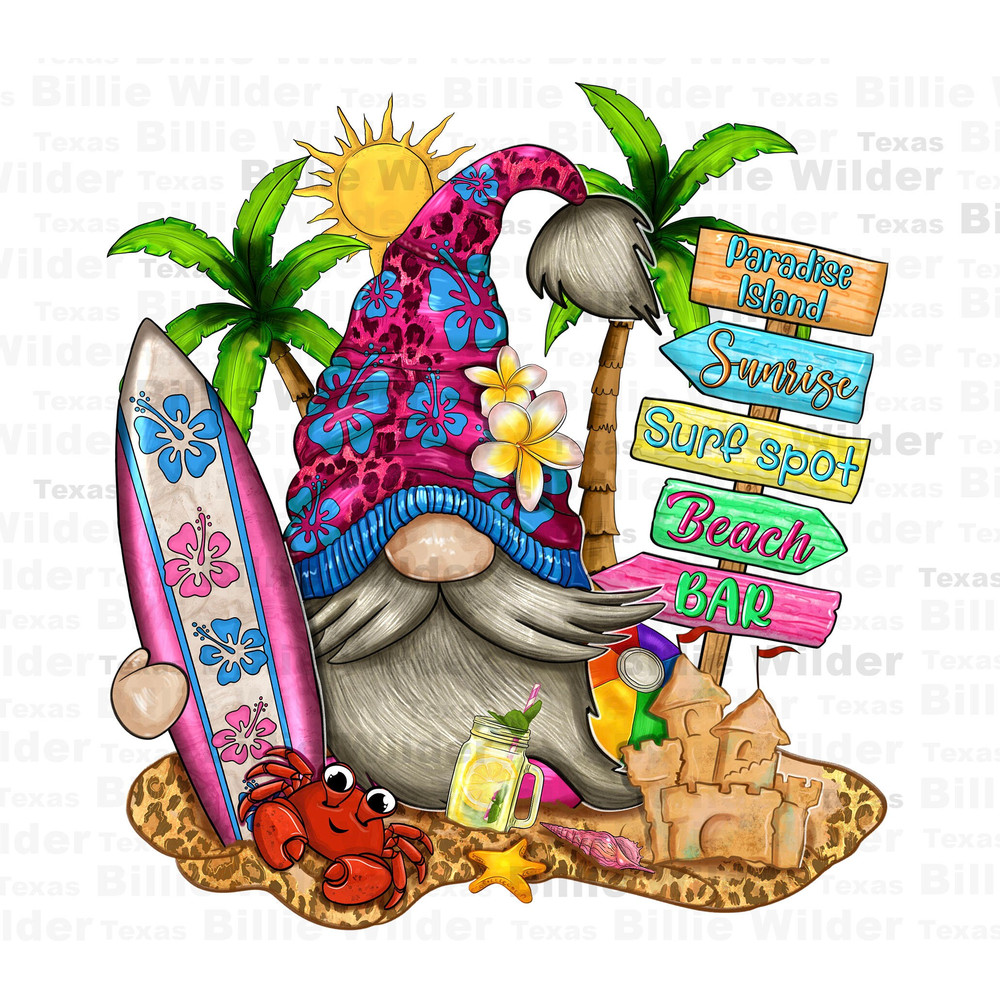Beach gnome png sublimation design download, hello summer png, summer gnome png, summer vibes png, sublimate designs download.jpg