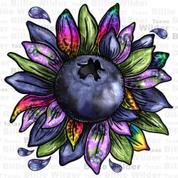 blueberry sunflower png sublimation design download, summer furit png, hello summer png, fruit sunflower png, sublimate