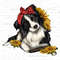 Border Collie with bandana png sublimation design download, hand drawn dog png, cute dog png, animal png, sublimate designs download.jpg