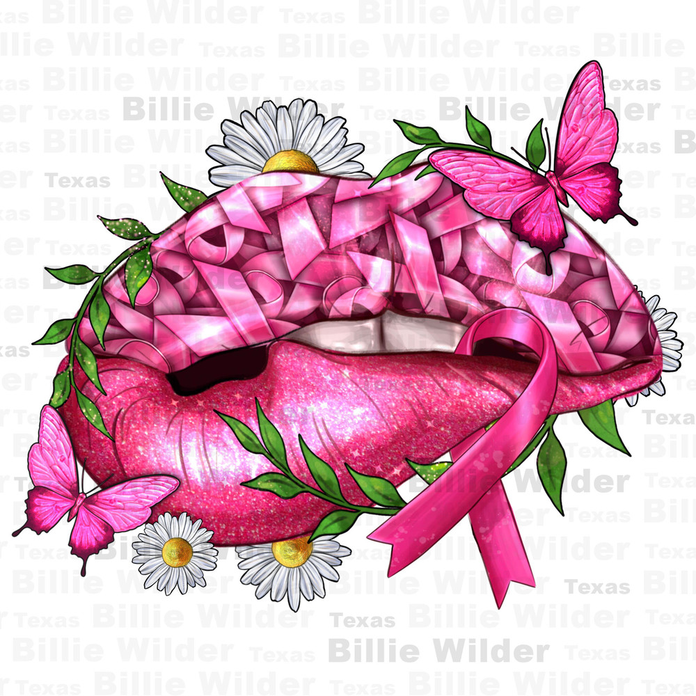 Breast Cancer with ribbon pink lips png, Cancer Awareness png, find a cure png, fight Cancer png, sublimate designs download.jpg
