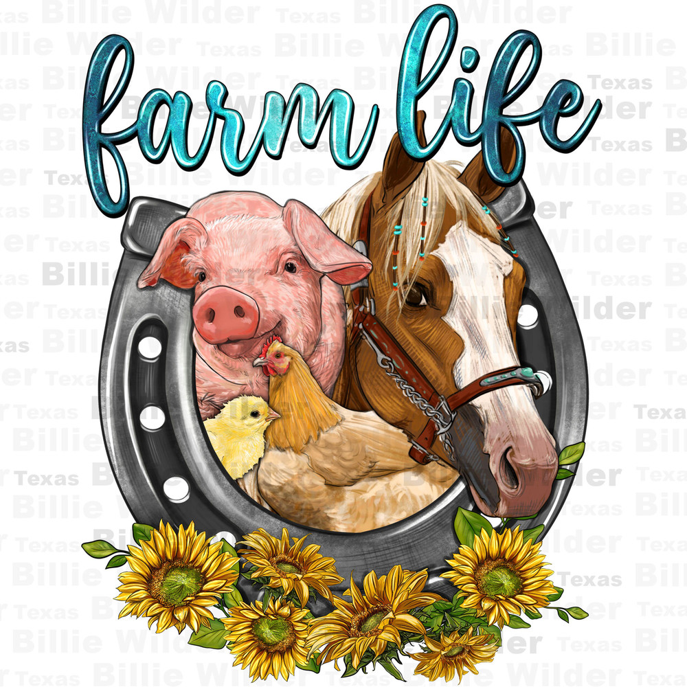 Chicken pig horse farm life png sublimation design download, farm animals png, horseshoe png, farm life png, sublimate designs download.jpg