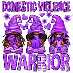 Domestic Violence Warrior afro gnomes png sublimation design download, purple ribbon png, Awareness png, sublimate desig