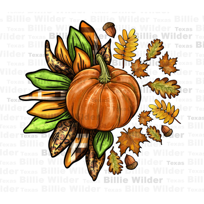 Fall sunflower with pumpkin png sublimation design download, Hello Fall png, Autumn png, Fall vibes png, Fall pumpkin png,sublimate download.jpg