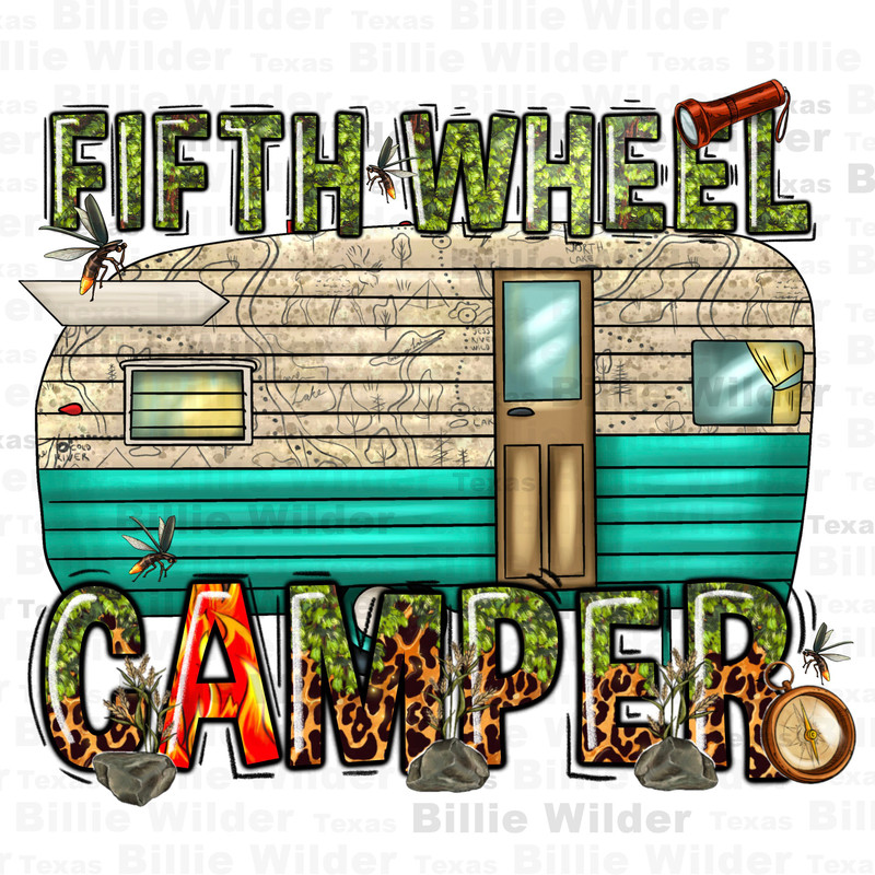 Fifth wheel camper png sublimation design download, camping png, happy camper png, camp life png, sublimate designs download.jpg
