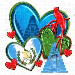 Guatemala hearts png sublimation design download, Guatemala png, Guatemala flag png, western hearts png, sublimate desig