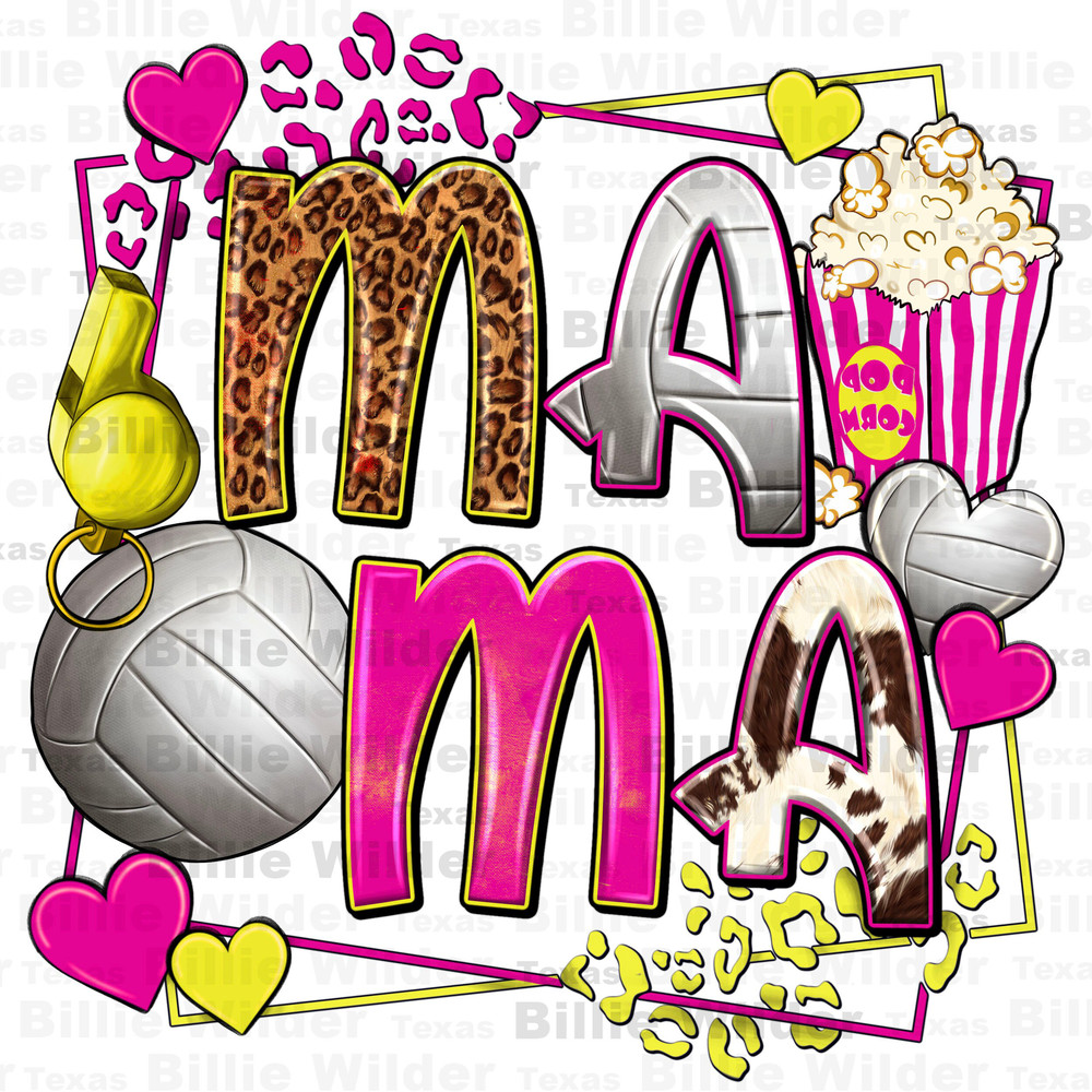 Mama Volleyball with popcorn png sublimation design download, Mother's day png, sport mama png, Volleyball png, sublimate designs download.jpg