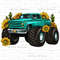 Monster truck with sunflower png sublimation design download, hand drawn truck png, monster truck png, sublimate designs download.jpg