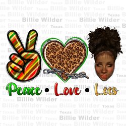 peace love locs png sublimation design download, african american png, black woman png, afro locs png, sublimate designs