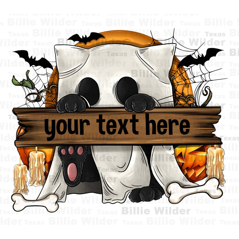 Personalized Halloween ghost cat png sublimation design download, Happy Halloween png, spooky season png, sublimate designs download.jpg