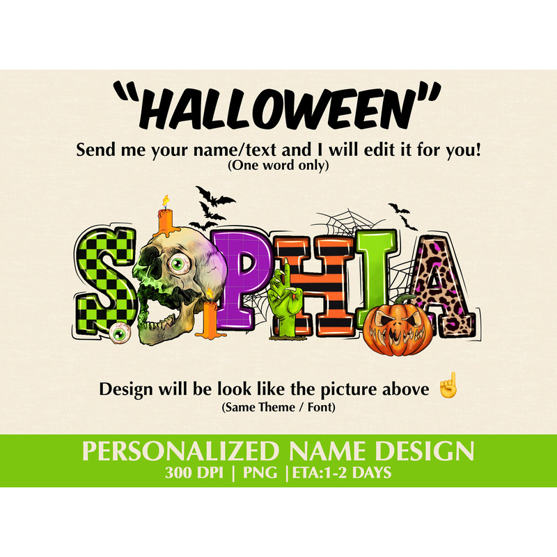 Personalized Halloween png sublimation design download, Halloween png, custom name Halloween png, spooky png, sublimate designs download.jpg