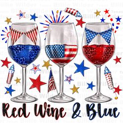 red wine and blue wine glasses png sublimation design download, 4th of july png, independence day png, usa flag png,subl