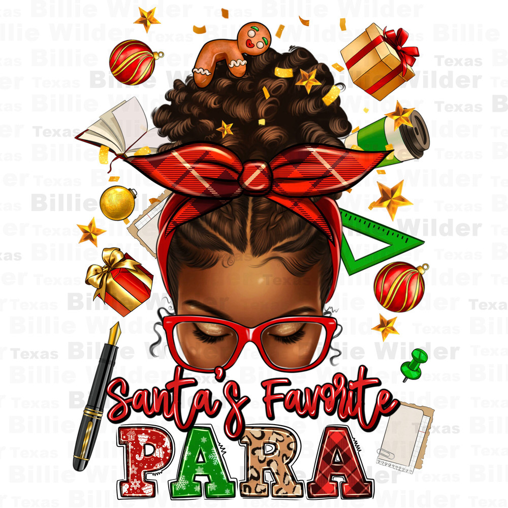 Santa's favorite para afro messy bun png, Merry Christmas png, Happy New Year png, Christmas messy bun png, sublimate designs download.jpg