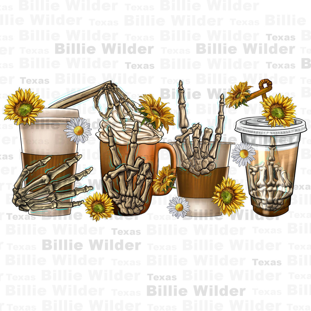 Skeleton hands coffee cups png sublimation design download, coffee cups png, sunflowers coffee cups png, coffee love png, sublimate download.jpg
