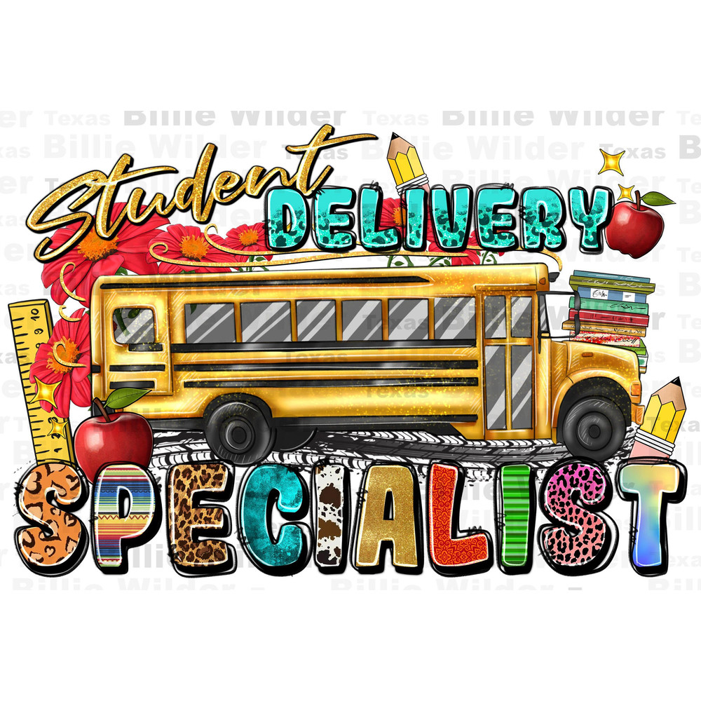 Student delivery specialist png sublimation design download, back to school png, school bus driver png, school bus png, instant download.jpg