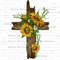 Sunflowers cross png sublimation design download, Christian png, Religious png, wooden cross png, Faith png, sublimate designs download.jpg