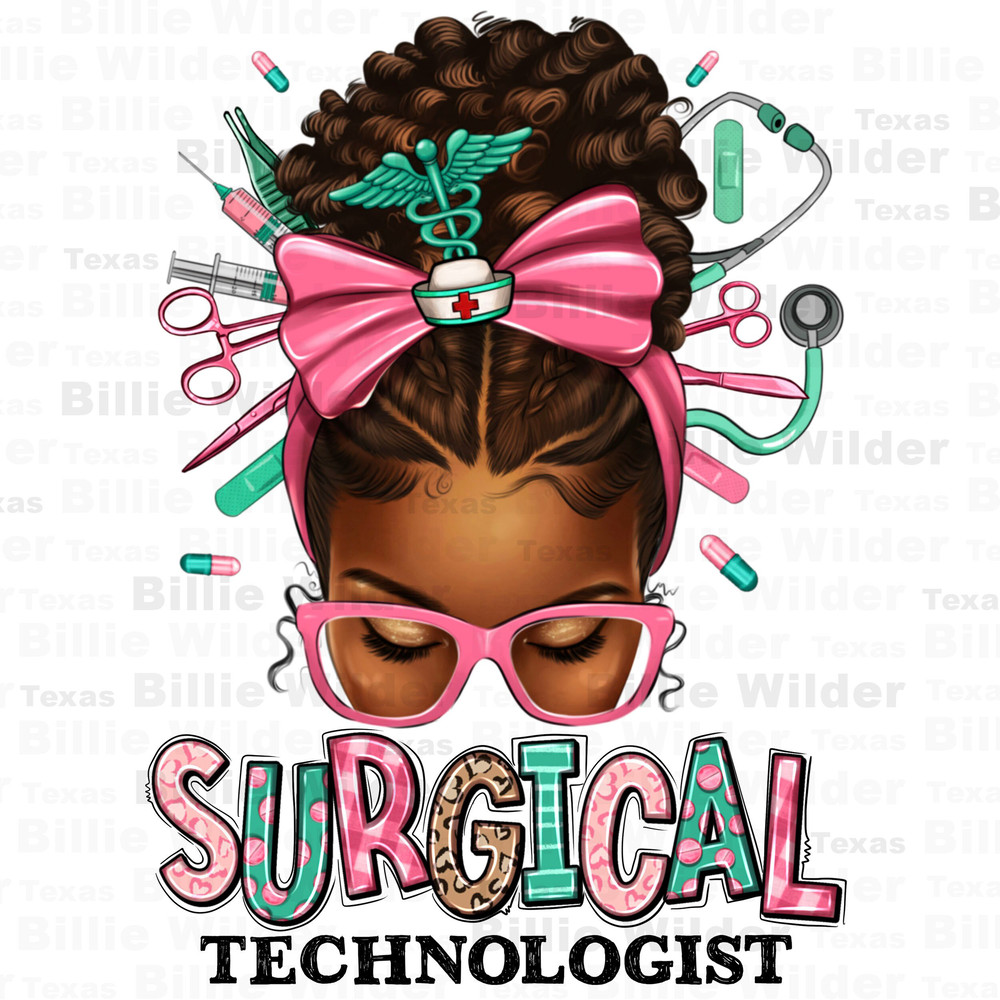 Surgical technologist afro messy bun png sublimation design download, Surgical technologist png, afro messy bun png, designs download.jpg