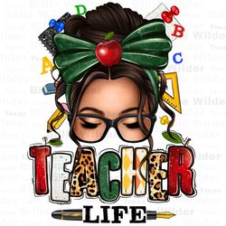 teacher life afro messy bun png sublimation design download, teacher life png, teachers day png, sublimate designs downl