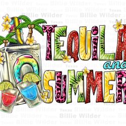 tequila and summer png sublimation design download, summer drink png, hello summer png, beach vibes png, sublimate desig