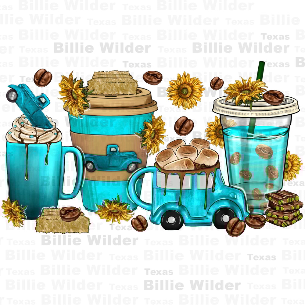 Truck coffee cups png sublimation design download, coffee cups png, sunflowers coffee cups png, coffee love png, sublimate download.jpg