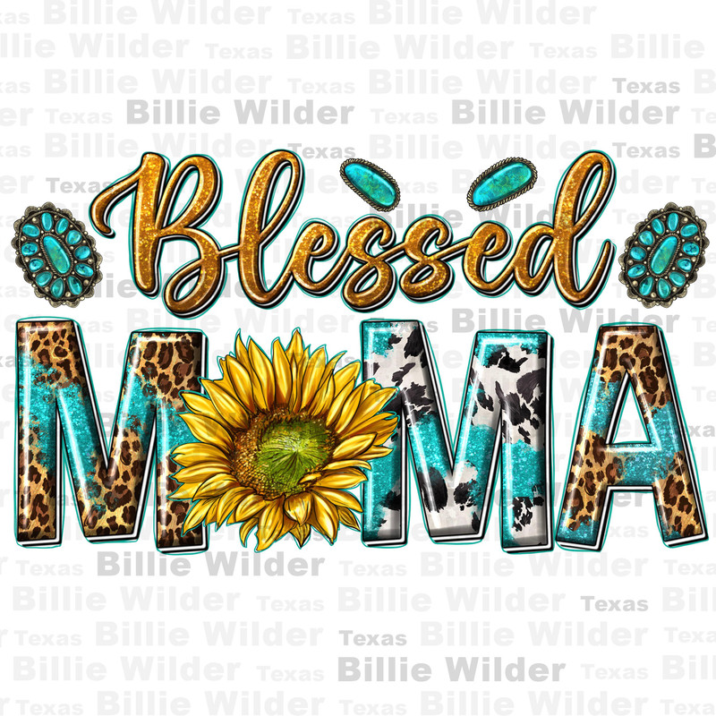 Western blessed mama with leopard and sunflower png, Mother's Day png,blessed png, western mom png,sunflowers png,sublimate designs download.jpg