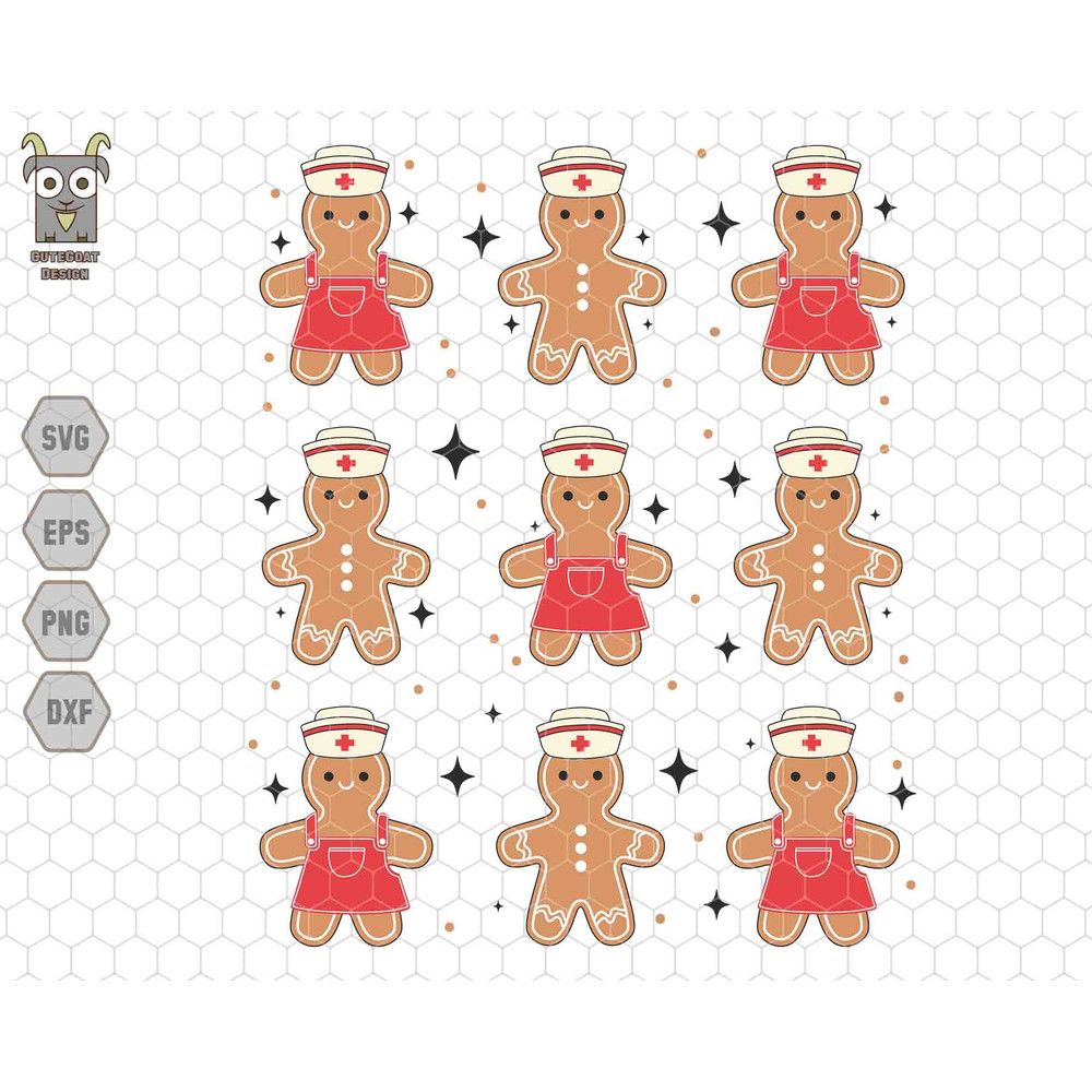 Christmas Gingerbread Nurse Svg, Night Shift Nurse Svg, Nursing School Svg, Pediatric Nurse Svg, Nursing Student Svg, Retro Gingerbread Gift.jpg
